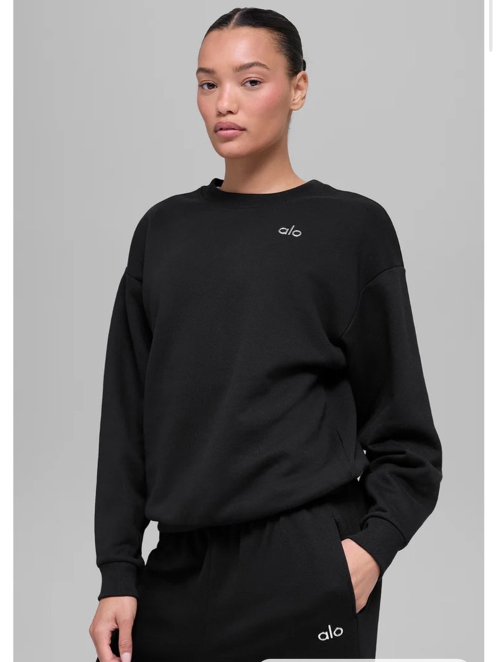 ALO Yoga Accolade Women’s Black Crewneck Sweatshirt Small